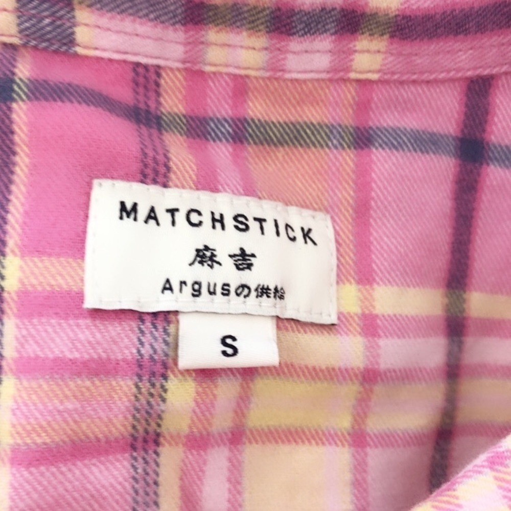 Pink Plaid button shirt size small - Picture 6 of 8